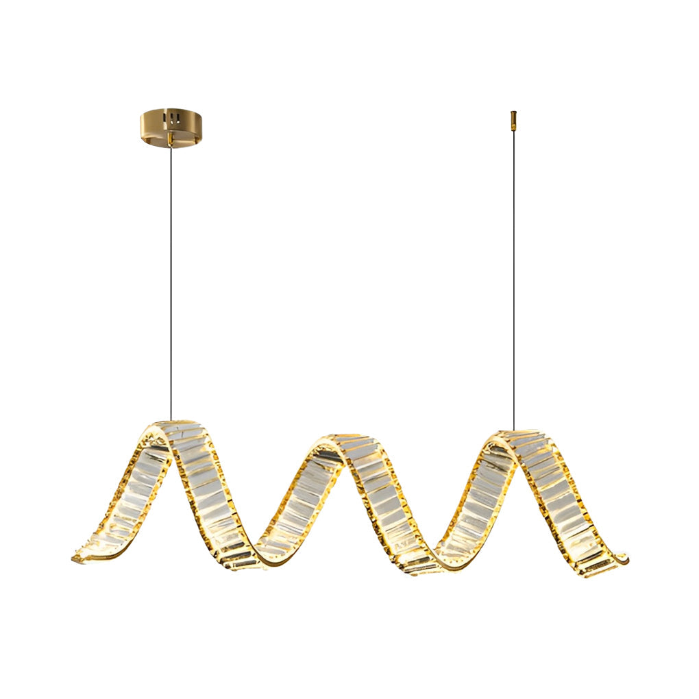 Creative Crystal Waves 3 Step Dimming LED Modern Dining Room Chandeliers Design