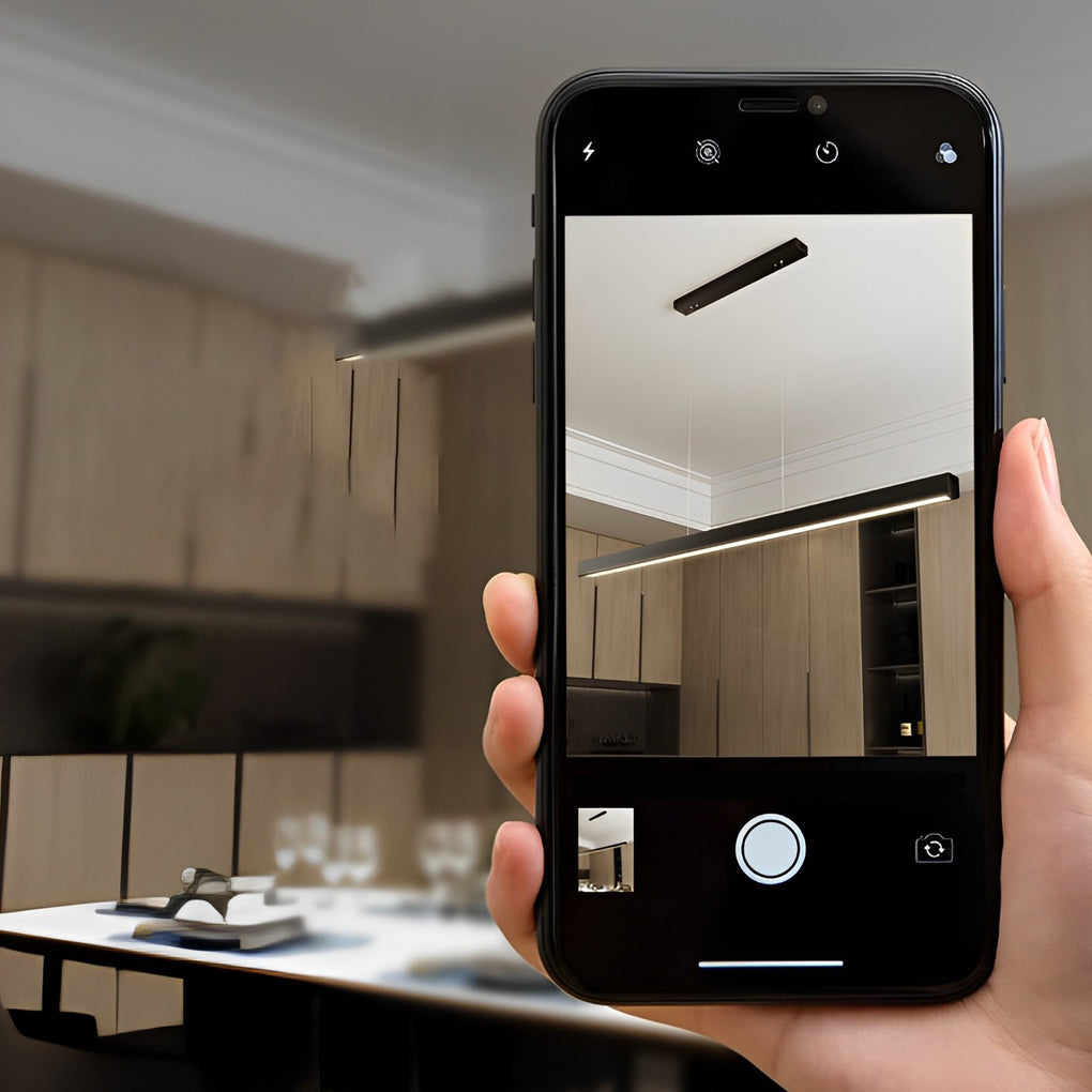 Minimalist Strip Stepless Dimming LED Black Modern Chandelier Pendant Lightings