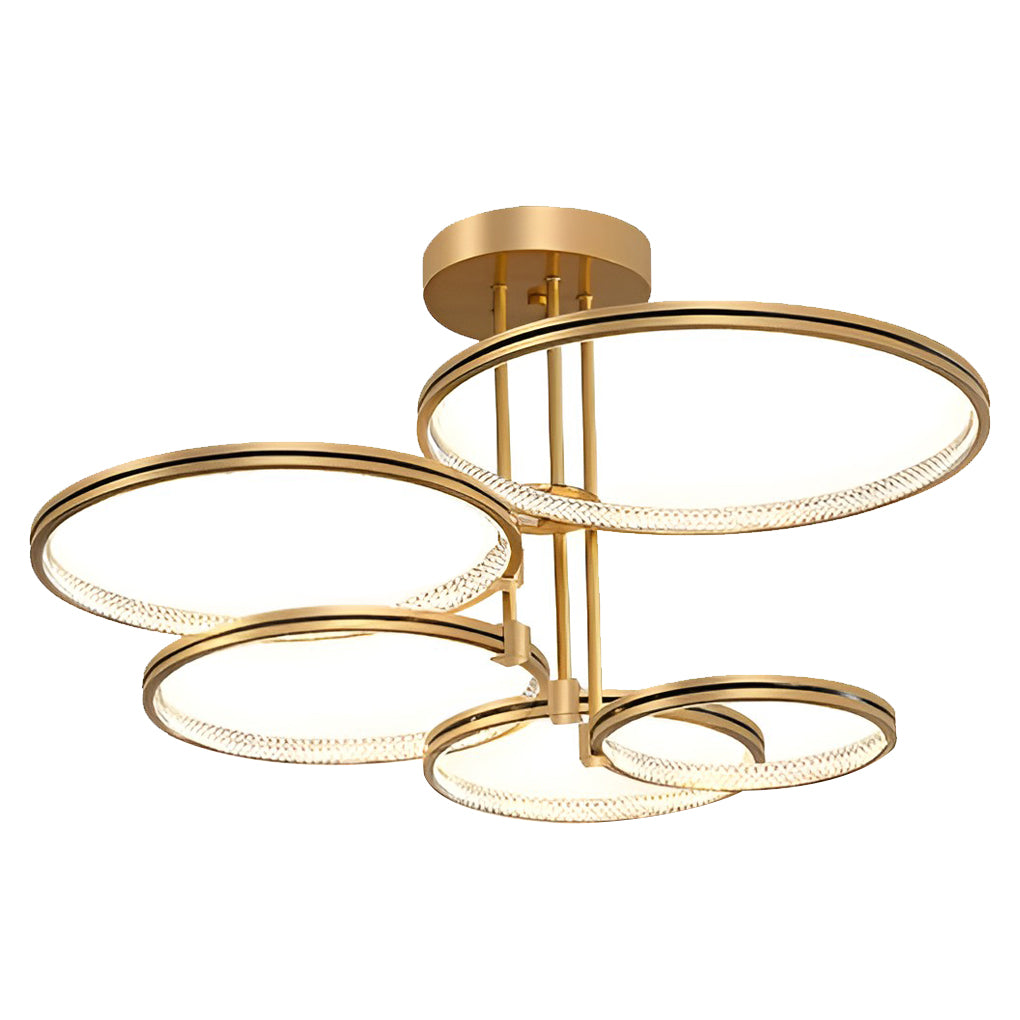 Minimalist 3 Ring Metal Nordic Ceiling Lights Chandelier Hanging Light Fixture