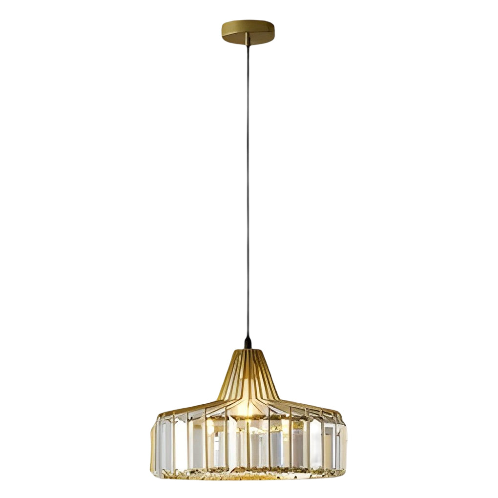 Drum-shaped Crystal Metal Modern Chandelier Pendant Light Hanging Light Fixture