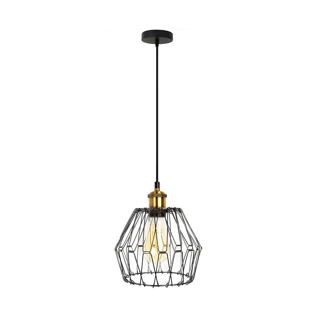 3 Lights Changeable Shape Iron Cage Retro Industrial Style Chandelier Design