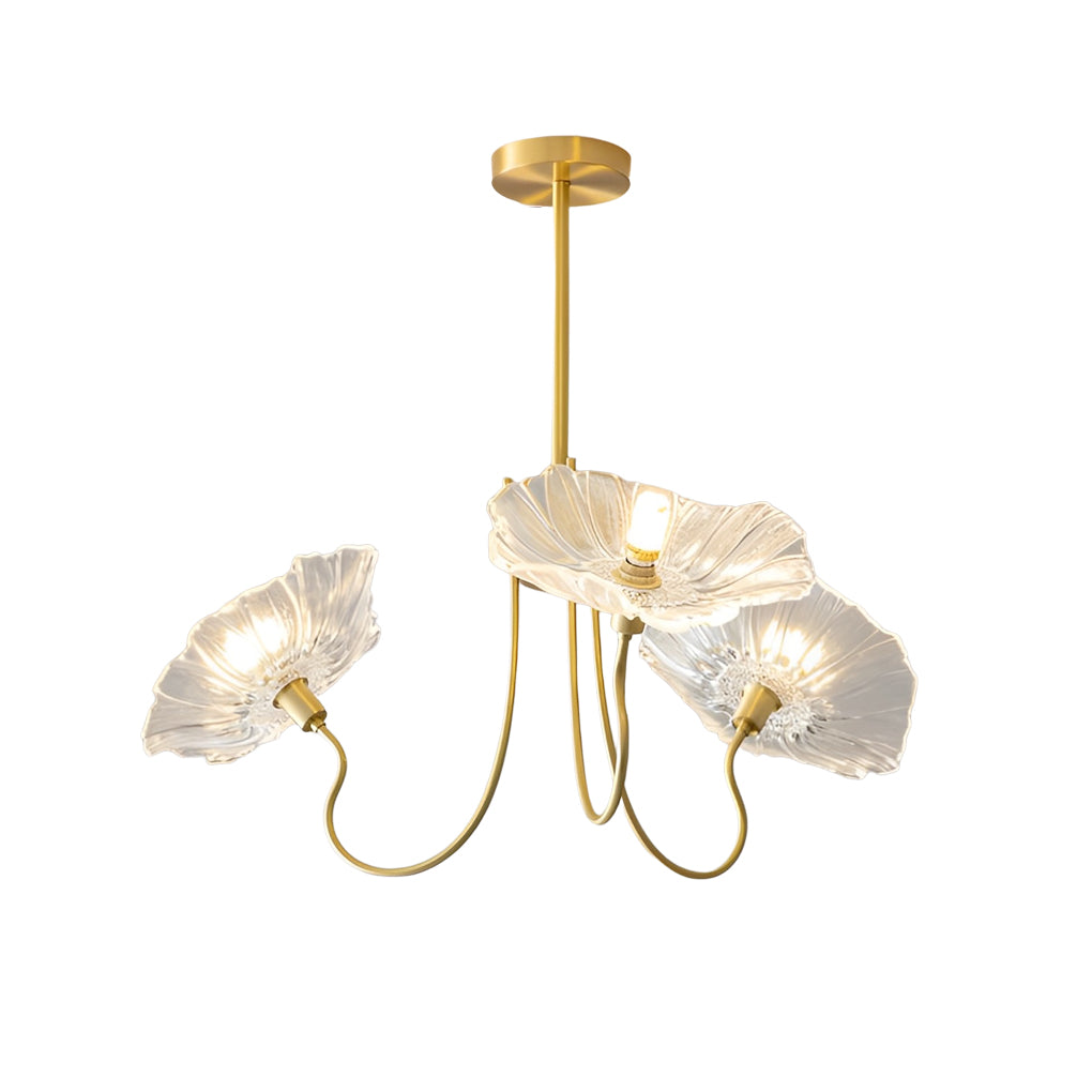 Personalized Flowers Glass Shades Copper Modern Minimalist Chandeliers Design