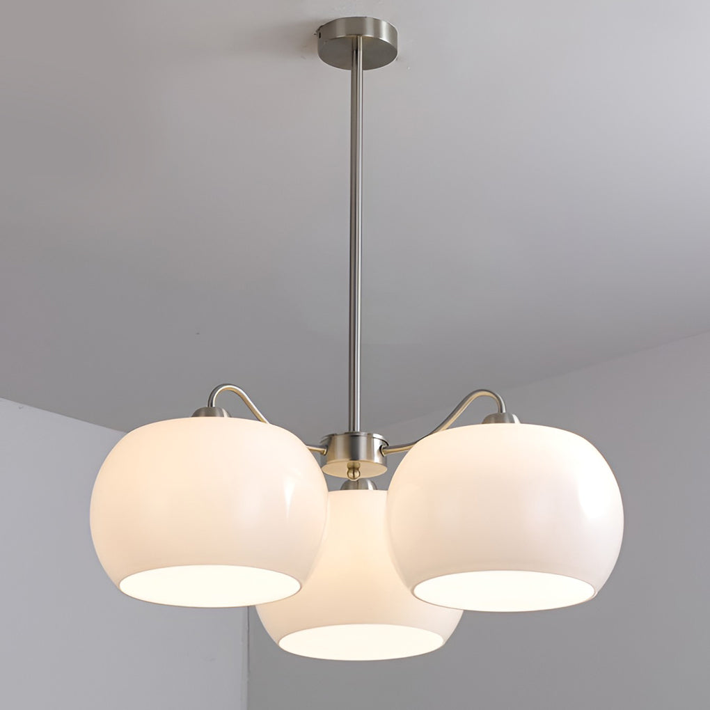 3 Lights Glass E27 White Vintage Chandelier Pendant Light Hanging Light Fixture