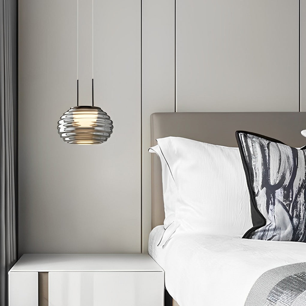 Creative Glass Ball LED Smoke Gray Nordic Pendant Lightings Island Lighting