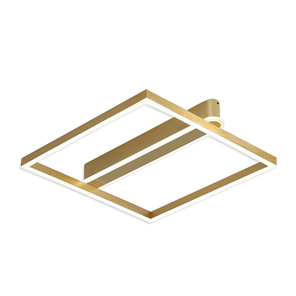 Square Double Frame Metal Aluminum Creative LED Nordic Ceiling Lighting Fixture