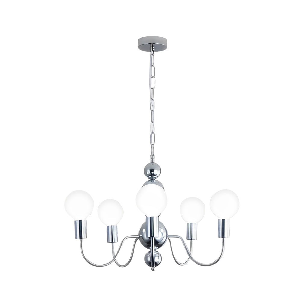 Iron Electroplating Glass Ball Shade Minimalist French Style Chandelier Design