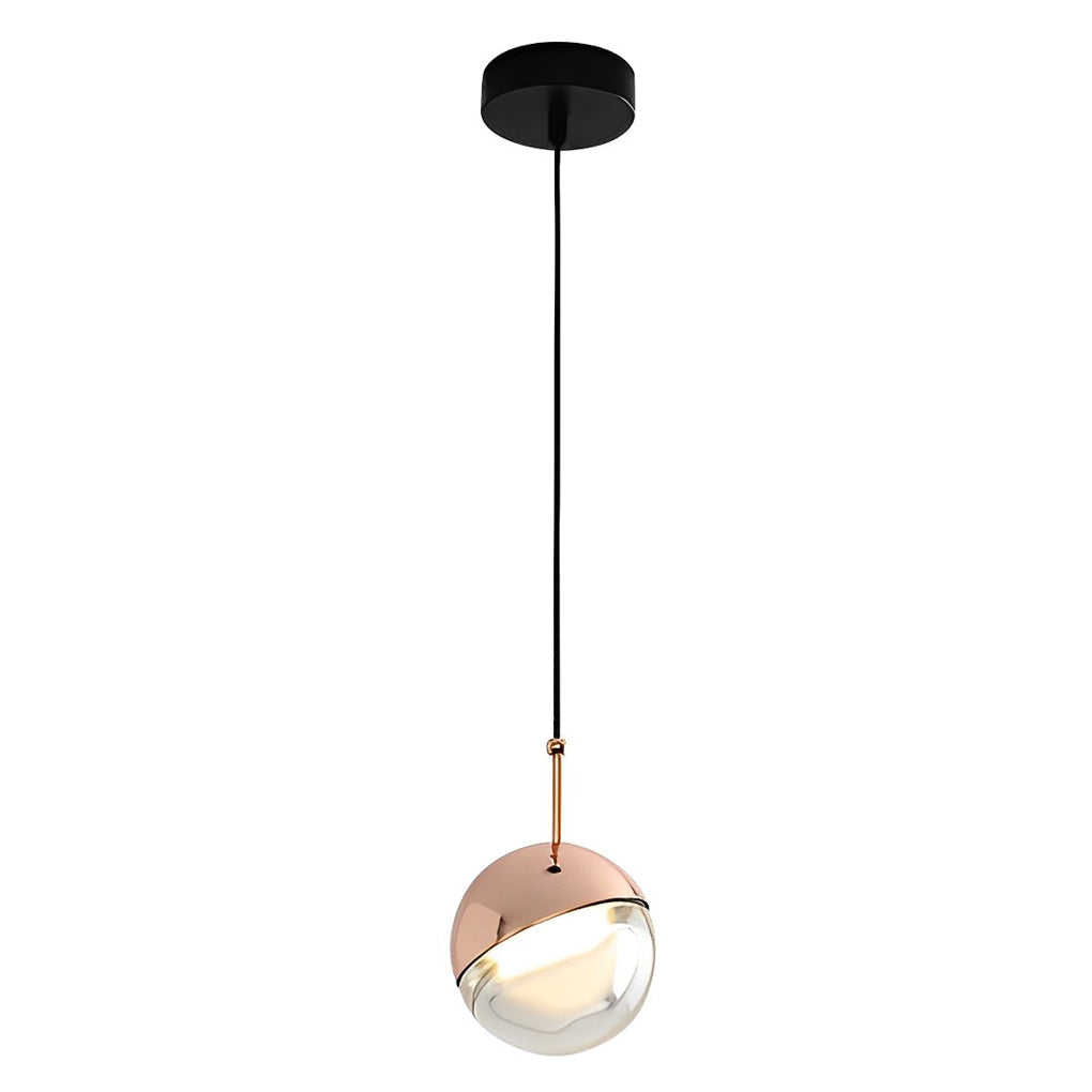 Round Rotating Minimalist Metal Glass Nordic LED Pendant Lighting Chandelier