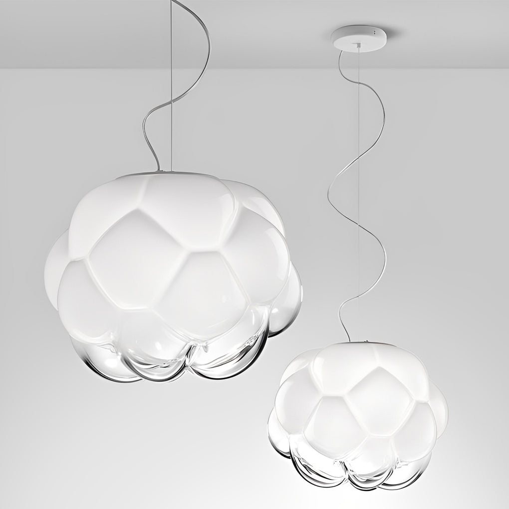 Creative Round Glass Clouds Shaped LED White Modern Chandelier Pendant Lighting