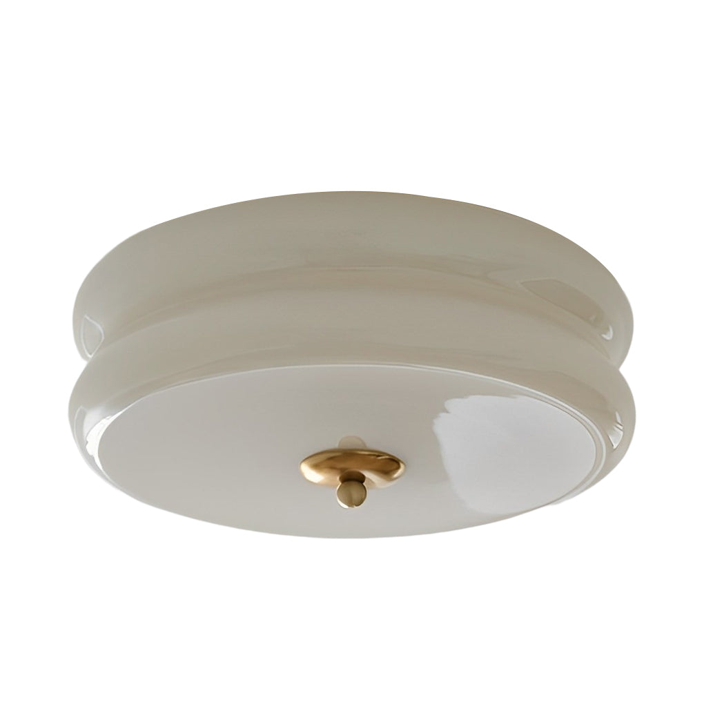 Round Glass Drum Three Step Dimming LED Nordic Ceiling Lighting Fixture