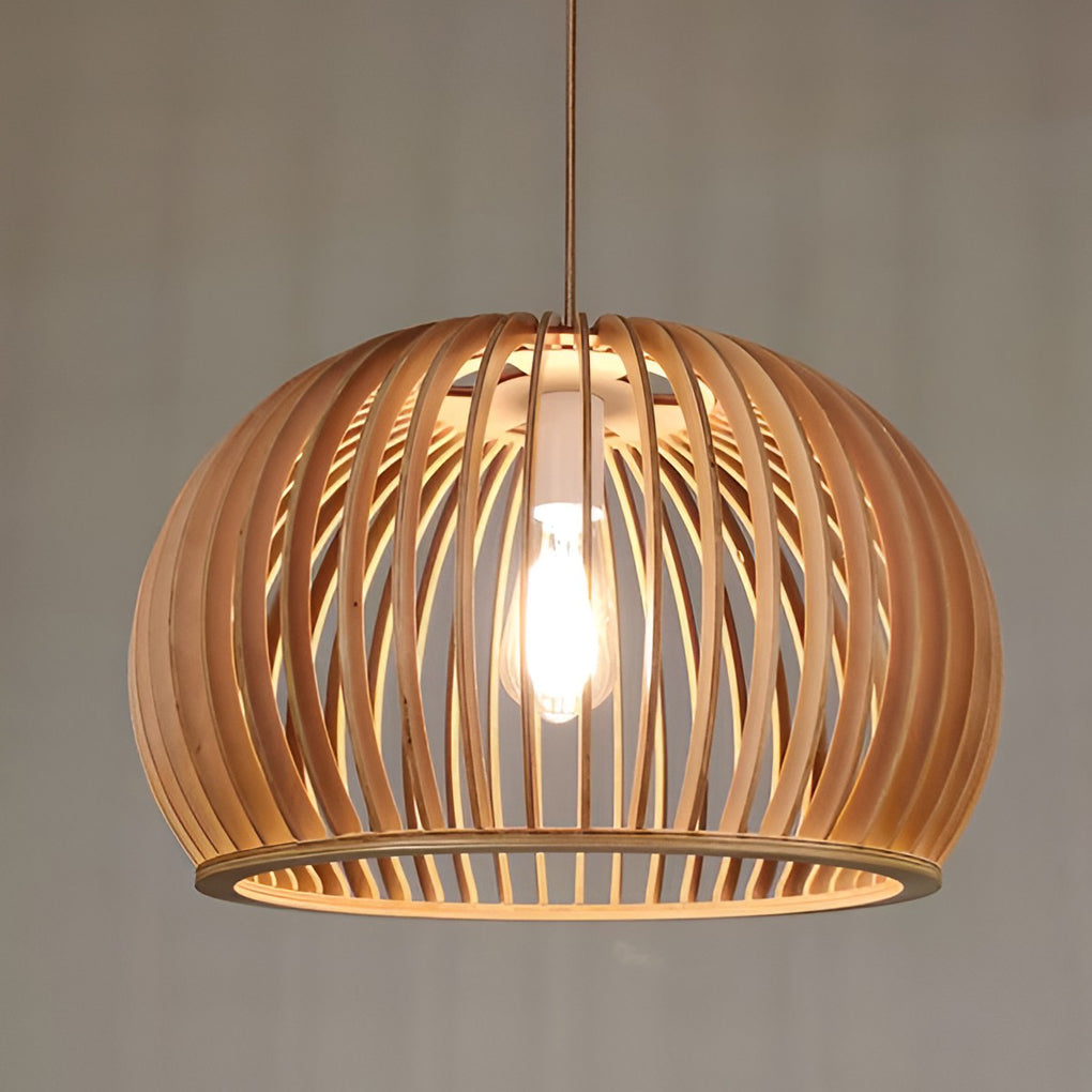 Semi-circle Wood Lantern Shaped Nordic Chandelier Kitchen Pendant Lightinging