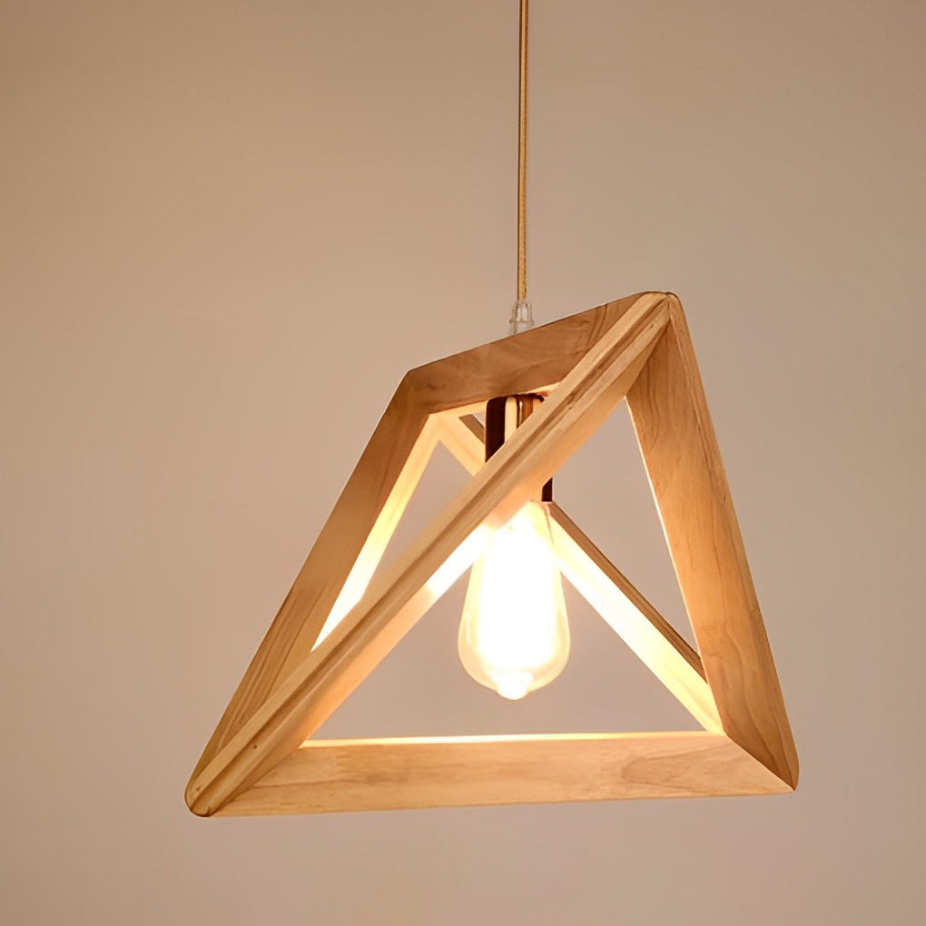 Creative Wood Frame Geometric Art Minimalist Nordic Pendant Lightings