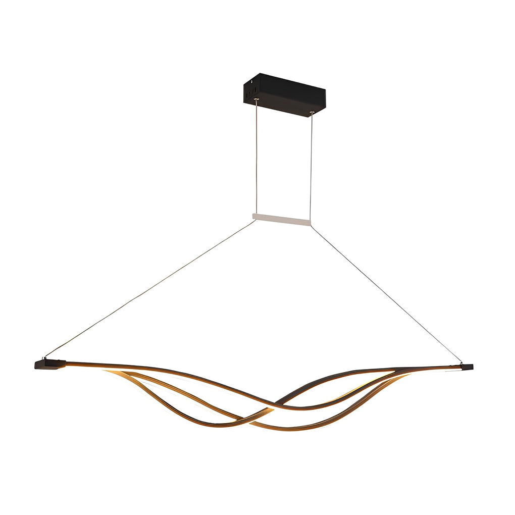 Long Waves Lines Stepless Dimming with Remote Nordic Chandelier Light Design