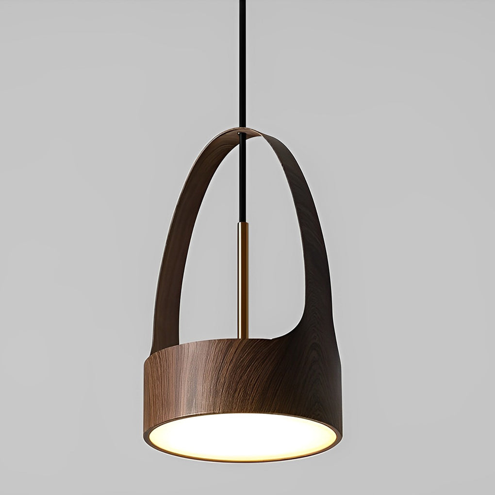 Wood Texture Acrylic LED Creative Nordic Small Chandelier Pendant Light Fixture