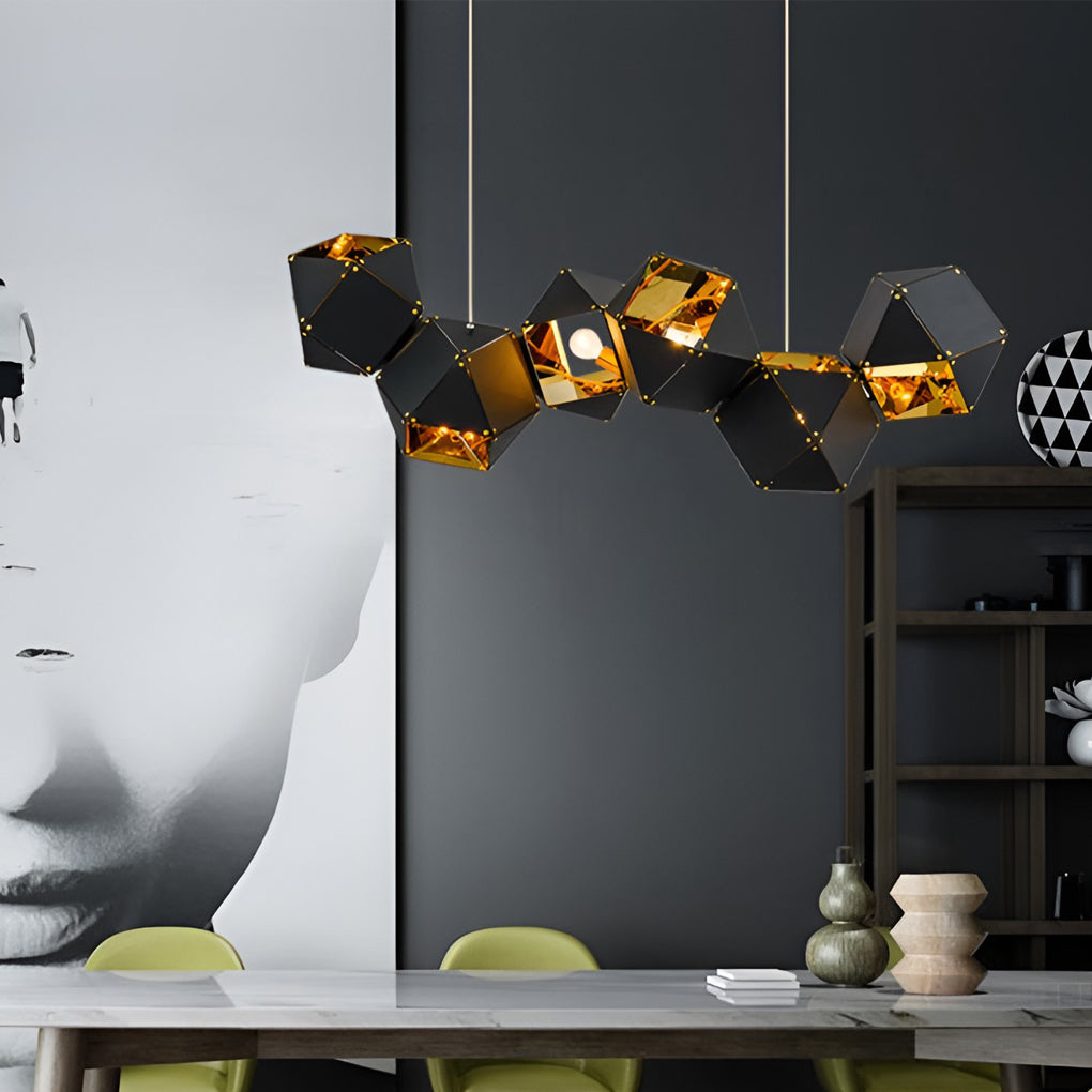 6 Heads Geometric Creative Polygonal Postmodern Chandelier Pendant Lighting