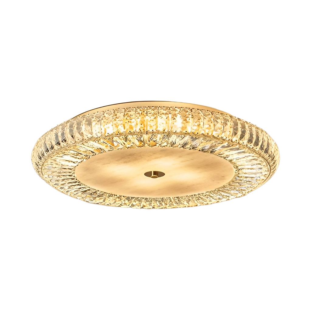 Round Crystal Three Step Dimming Glass Luxury Modern Ceiling Lighting Fixture