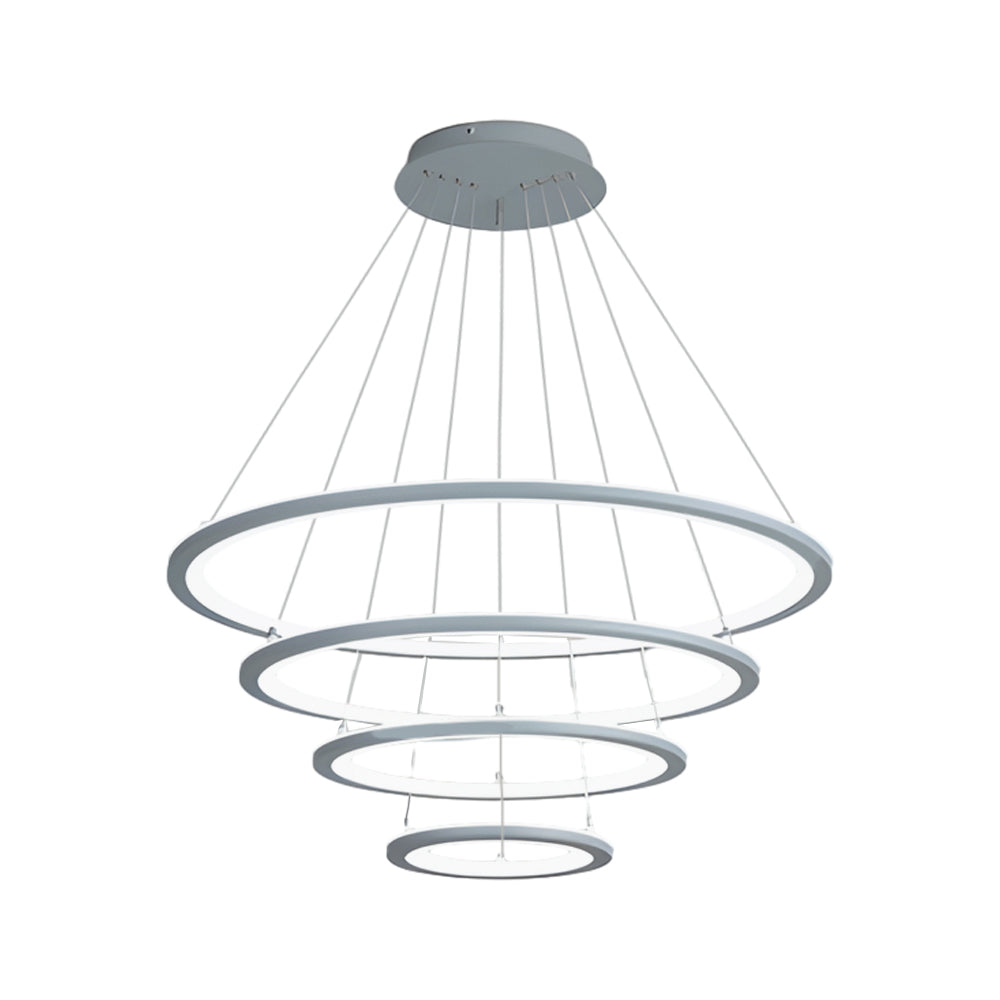 4 Rings Chandelier Light LED Mid-century Chandeliers with Remote Design