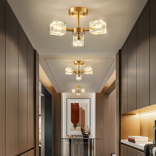 3/4/5/6 - Light 180° Adjustable Crystal Shades Ceiling Light Fixture