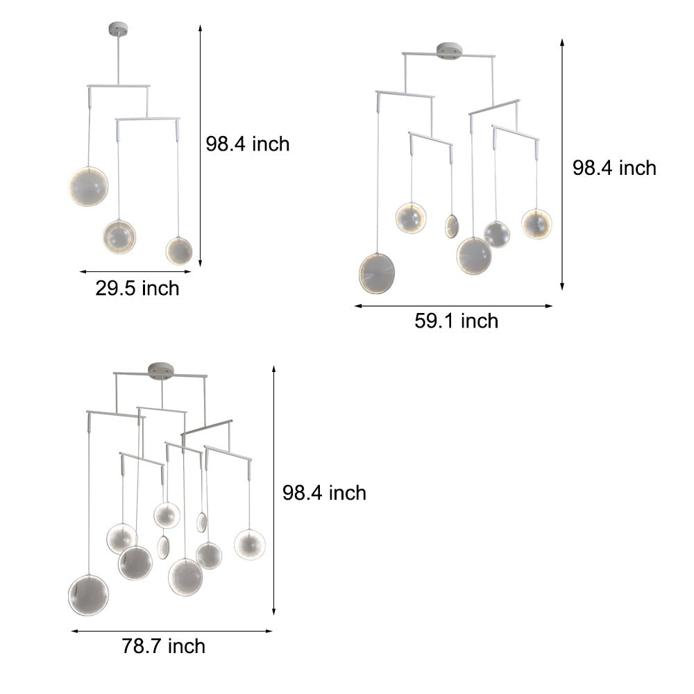 3/6/9 - Light White Focus LED Chandelier