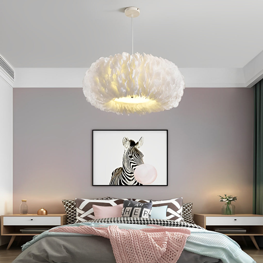 Minimalist Feathers White Creative Modern Pendant Lightinging Chandelier