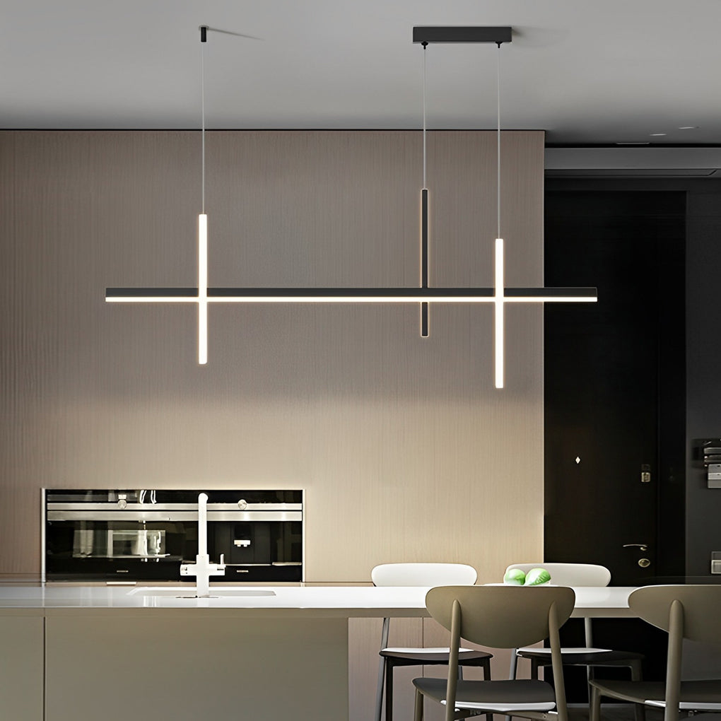 Minimalist Long Liner Lights Three Step Dimming Stepless Dimmable Chandeliers