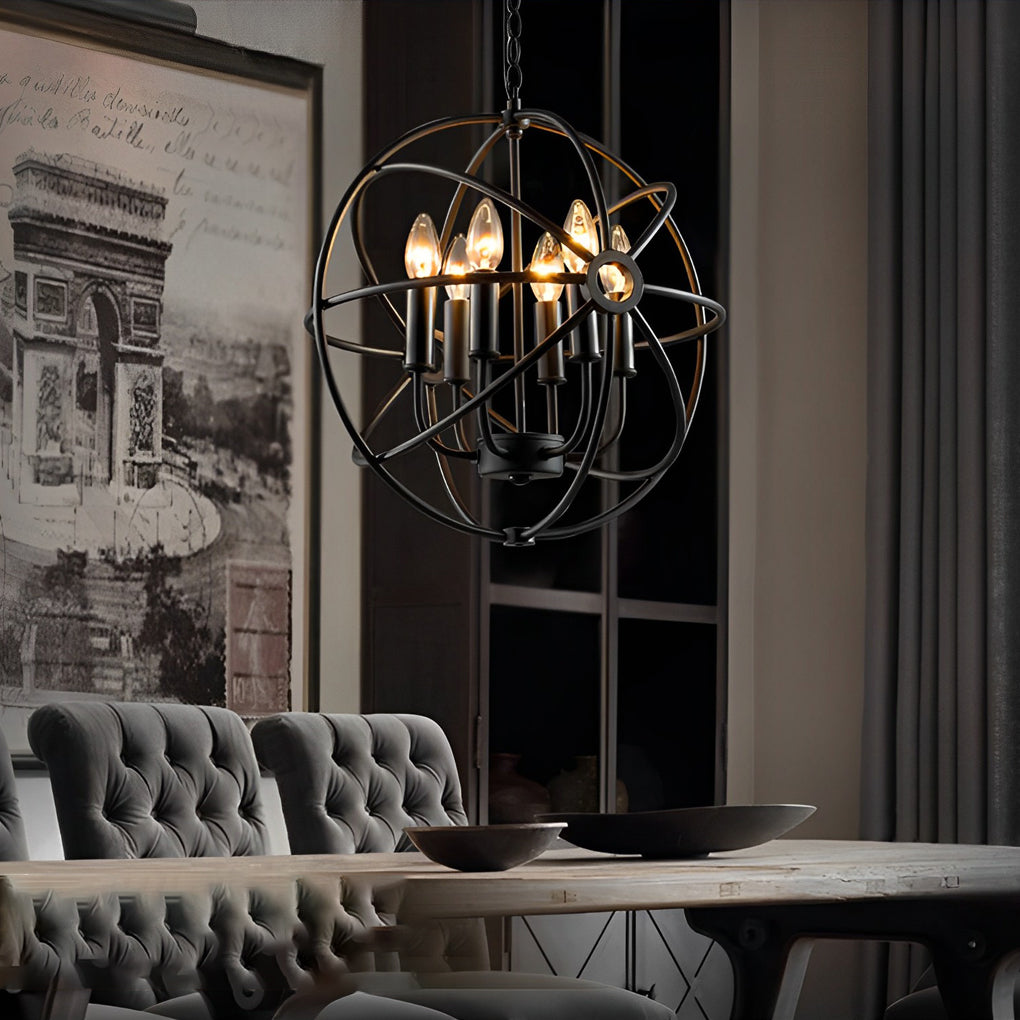 Retro Iron Birdcage Candlestick American Style Chandelier Pendant Lightings