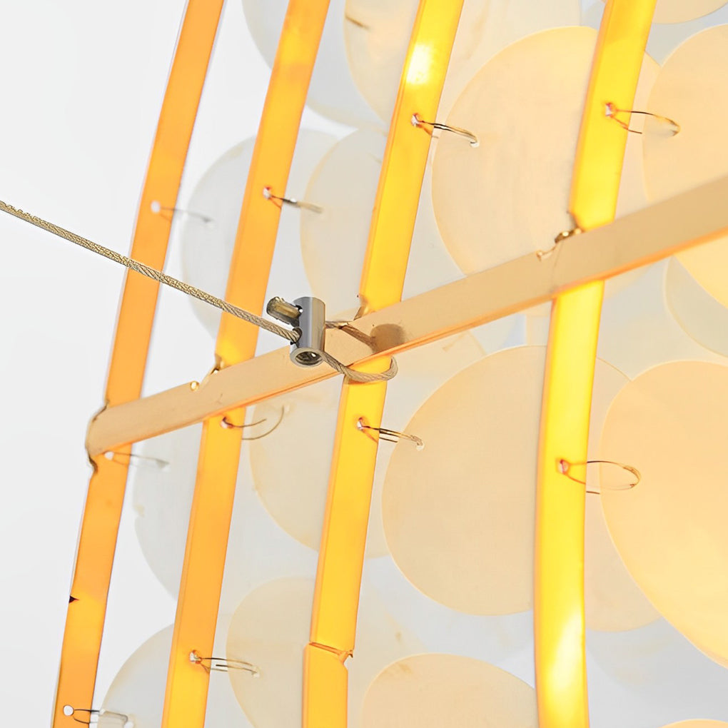 Round Shells Pieces Electroplated Iron LED Nordic Chandelier Pendant Lightings