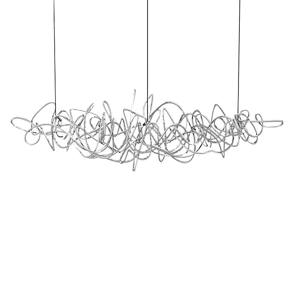 Irregular Creative Electroplate Hardware LED Postmodern Chandelier Design