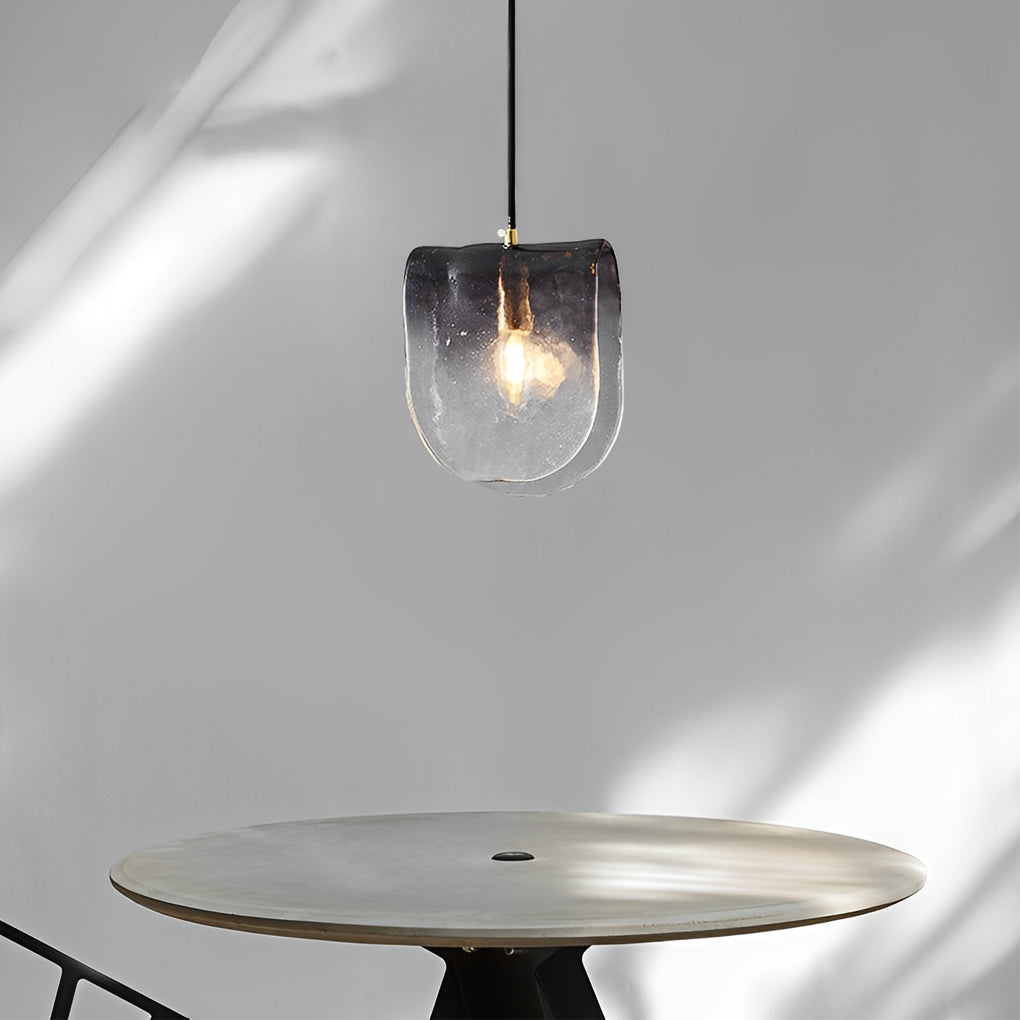 Gradient Smokey Gray Glass Post-Modern Small Chandelier Pendant Lightings