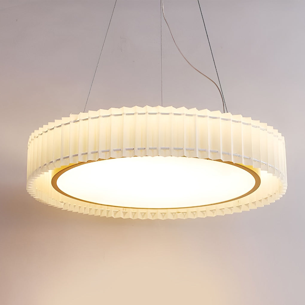 Circular Pleated 3 Step Dimming Light LED Nordic Ceiling Lighting Chandeliers