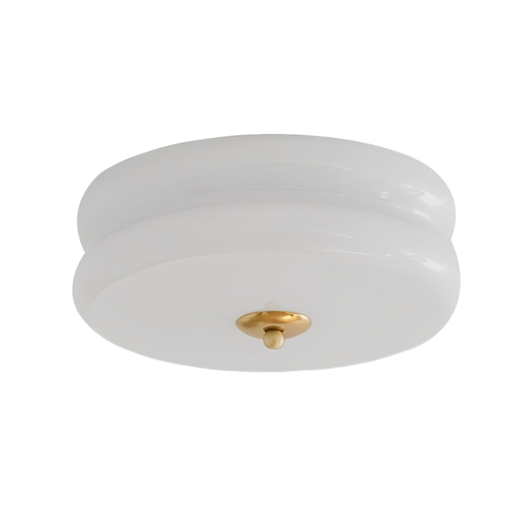 Round Glass Drum Three Step Dimming LED Nordic Ceiling Lighting Fixture