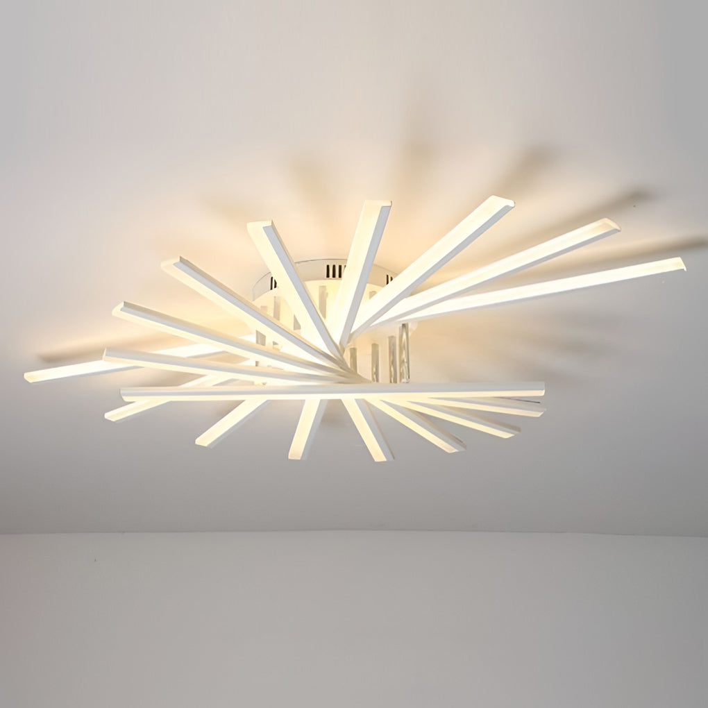 Creative Strip Stepless Dimming LED White Nordic Ceiling Lightings Chandelier