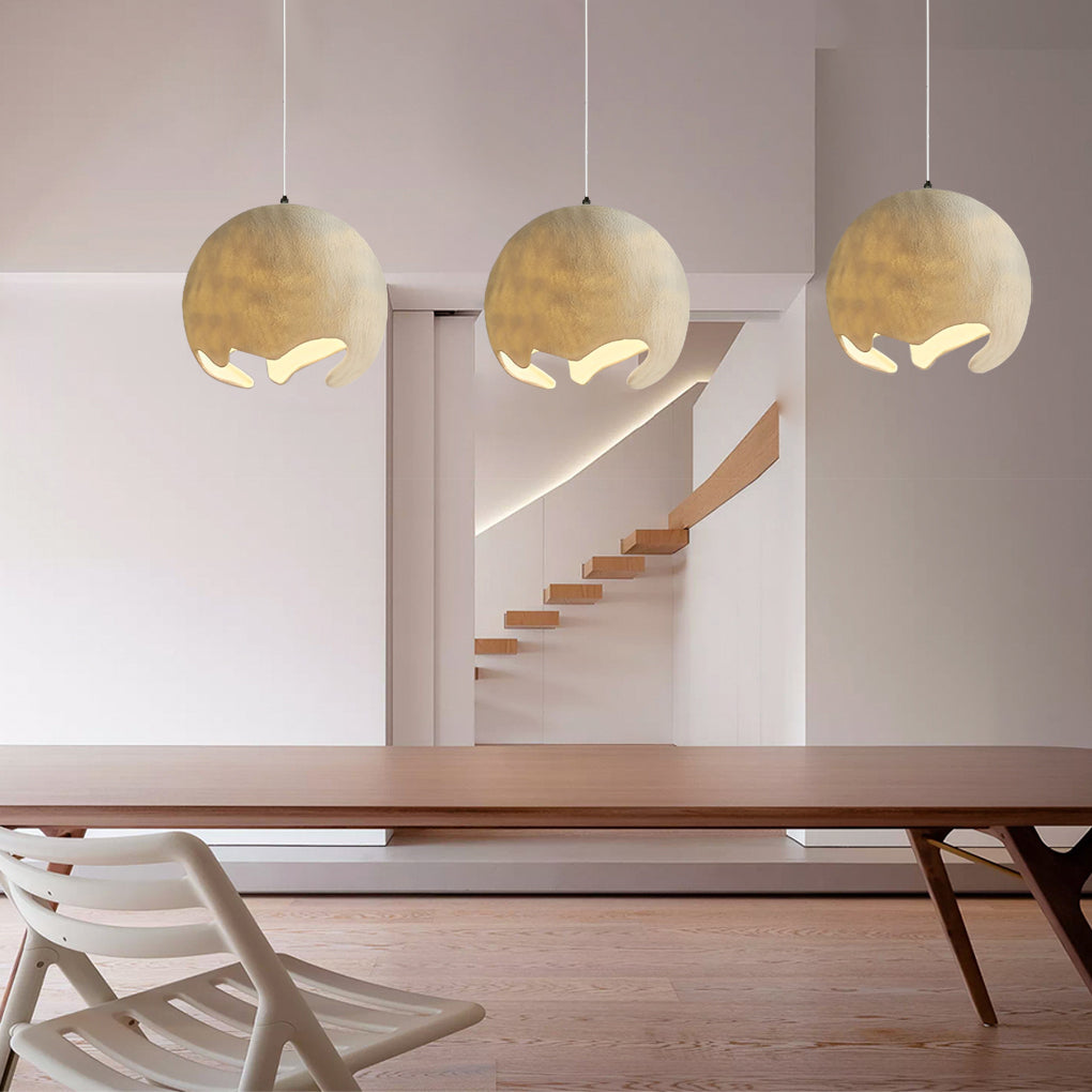 Irregular Ball Creative Ins Creamy White Japanese Style Chandelier Light - Dazuma