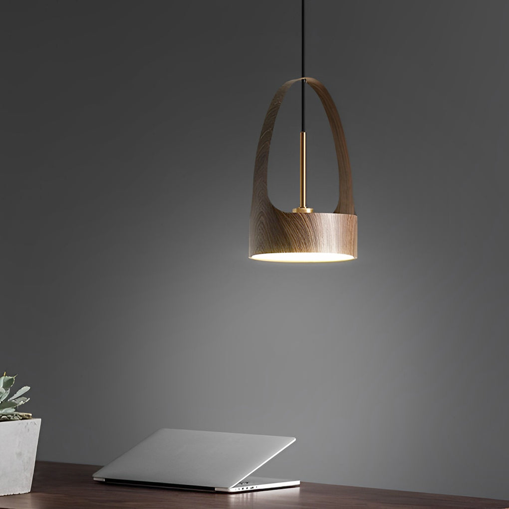 Wood Texture Acrylic LED Creative Nordic Small Chandelier Pendant Light Fixture