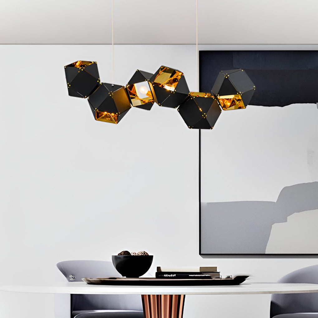 6 Heads Geometric Creative Polygonal Postmodern Chandelier Pendant Lighting