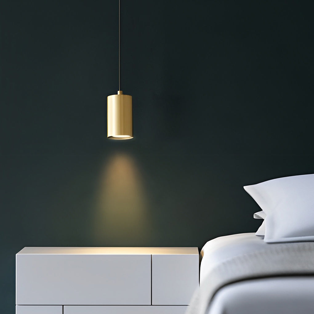 Cylindrical Minimalist Copper Electroplated Nordic Chandelier Spotlight Design