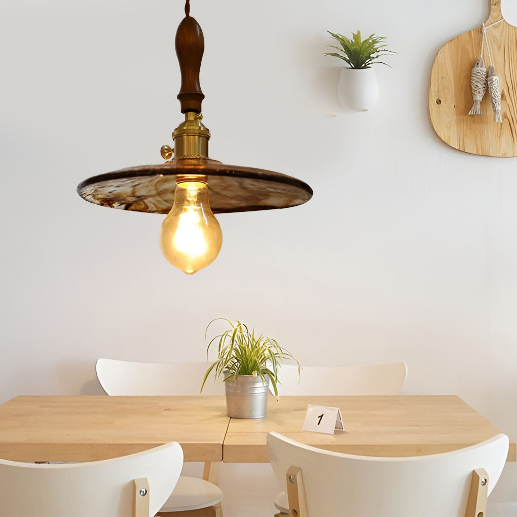 Circular Brown Glass LED 4W Creative Retro Island Lights Pendant Lightings