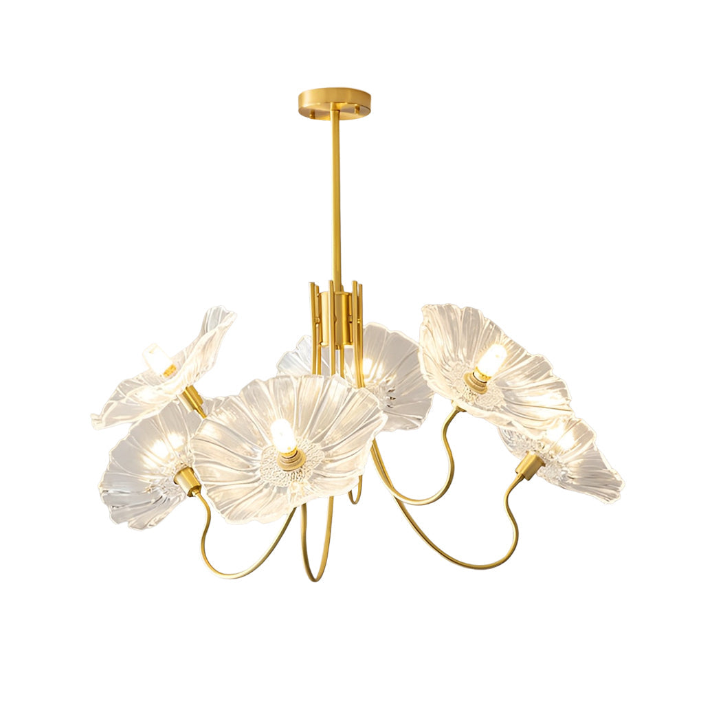 Personalized Flowers Glass Shades Copper Modern Minimalist Chandeliers Design