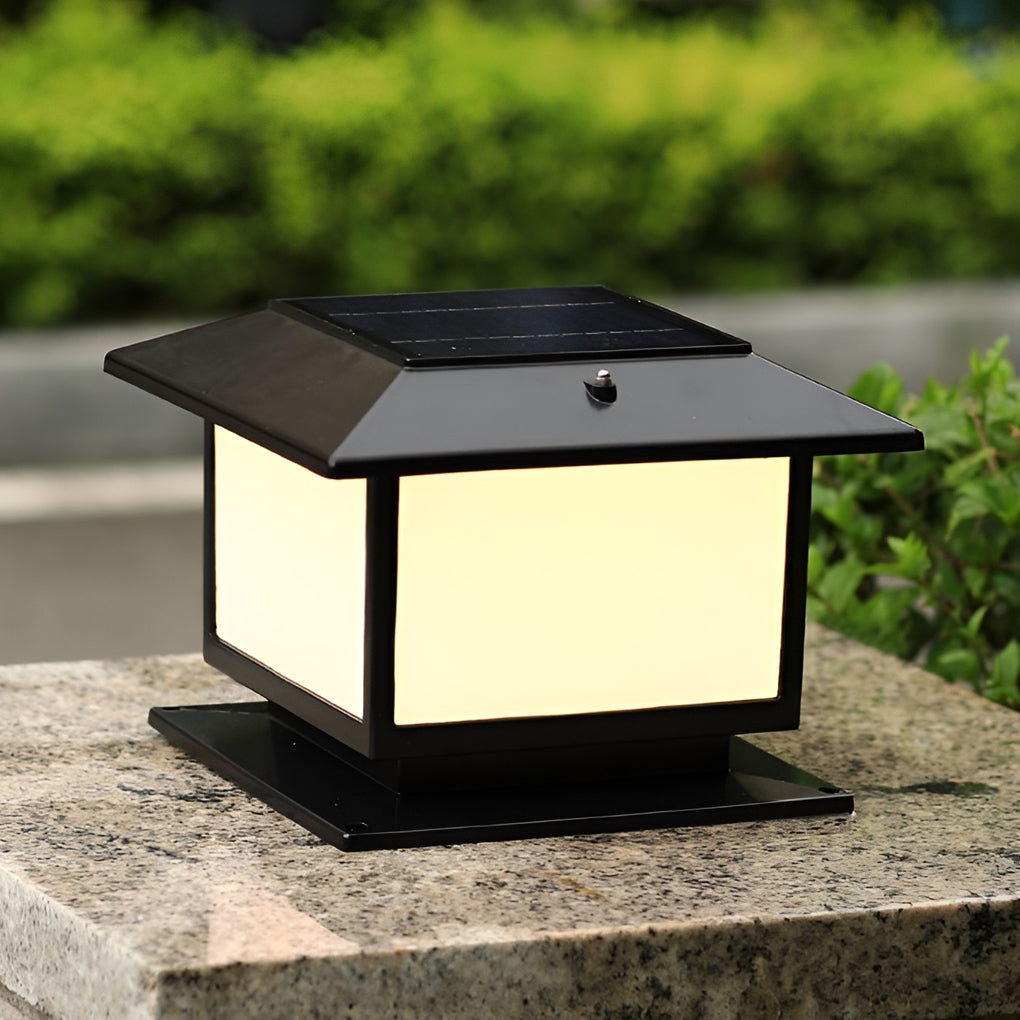 [Open-Box] Square Three Step Dimming LED Waterproof Solar Fence Post Lights