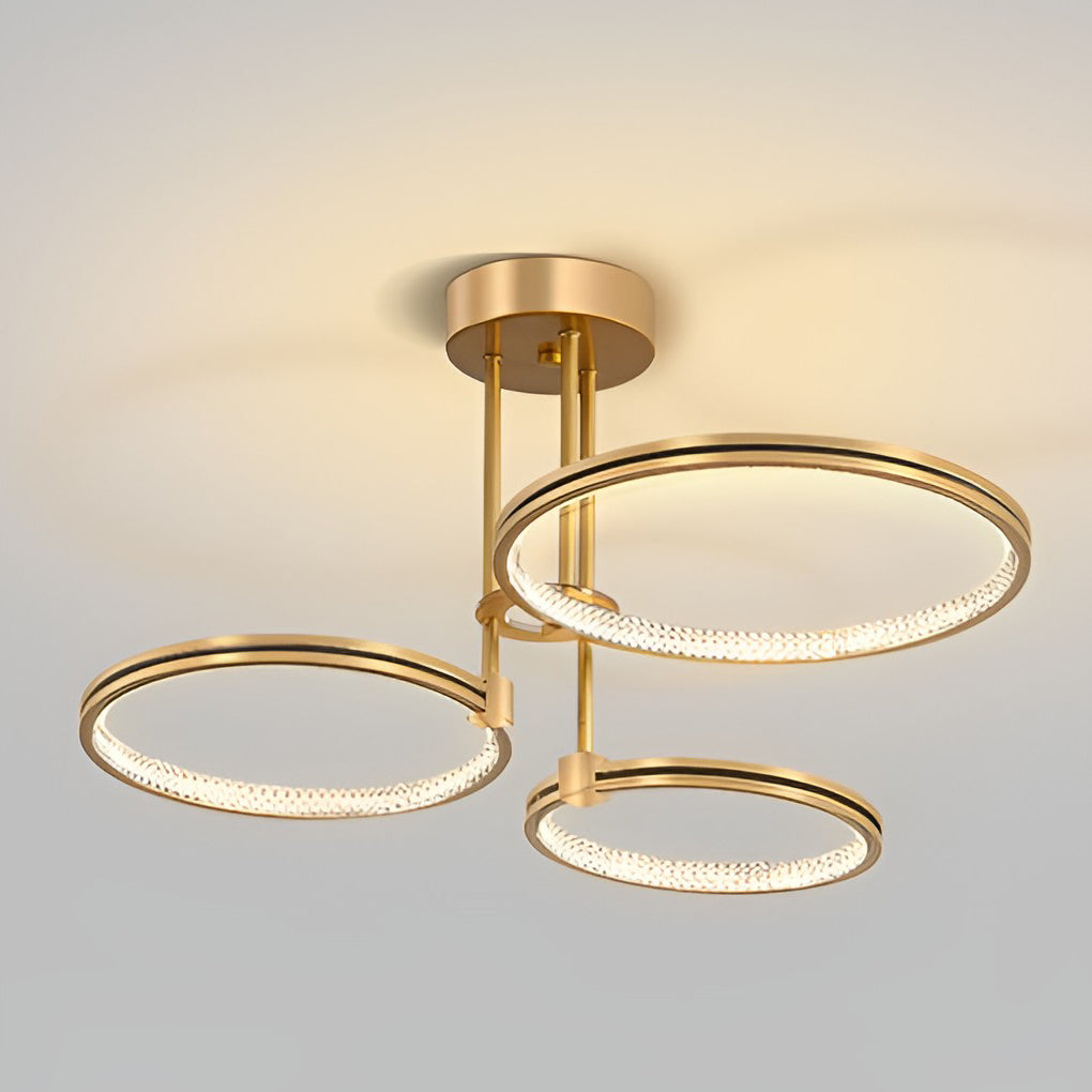 Minimalist 3 Ring Metal Nordic Ceiling Lights Chandelier Hanging Light Fixture