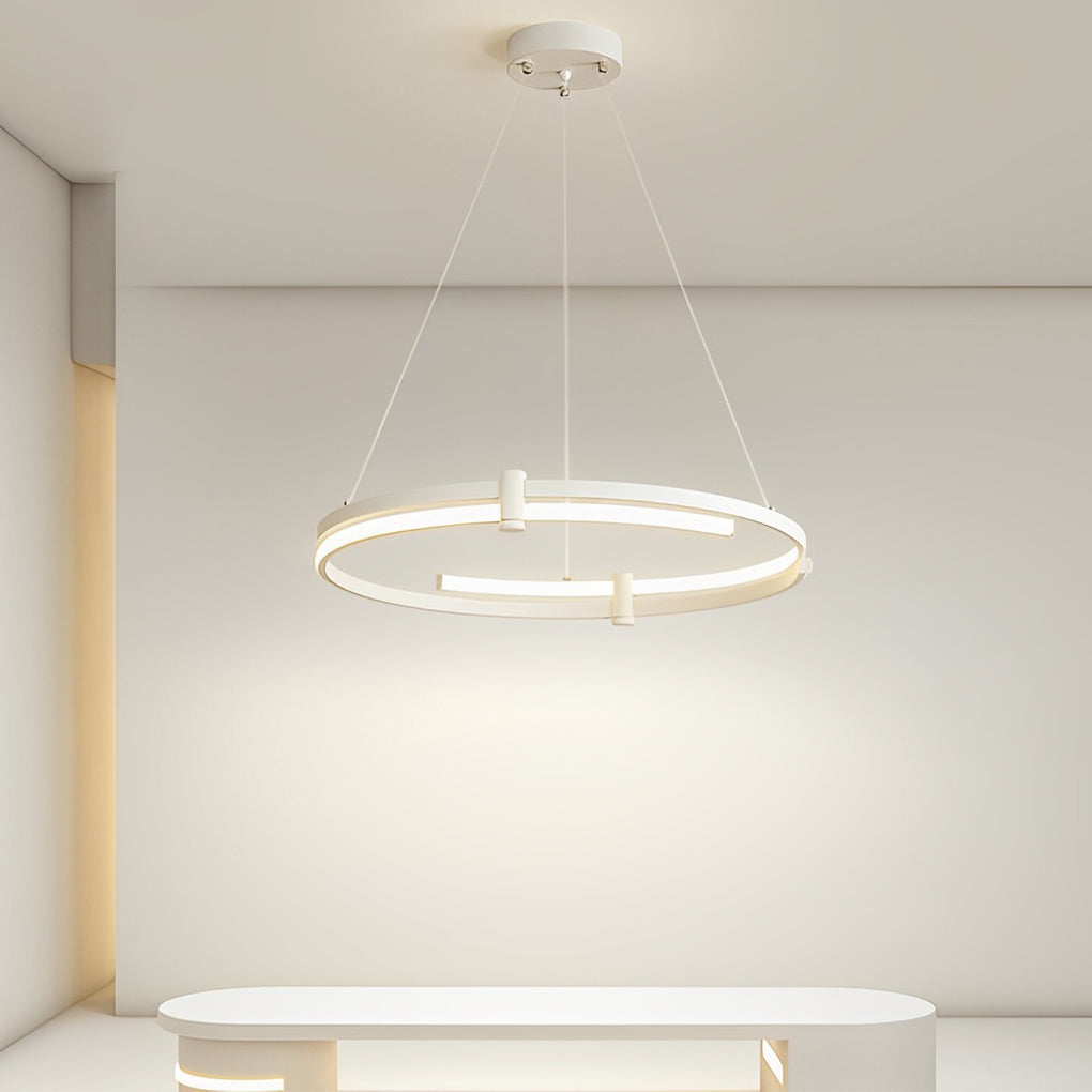 Minimalist Round Stepless Dimming with Remote LED Nordic Chandelier Design