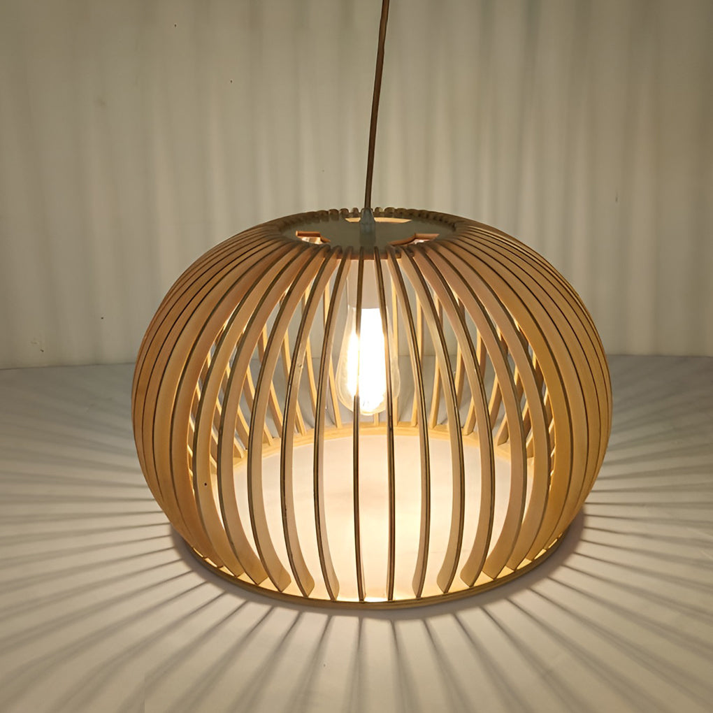 Semi-circle Wood Lantern Shaped Nordic Chandelier Kitchen Pendant Lightinging