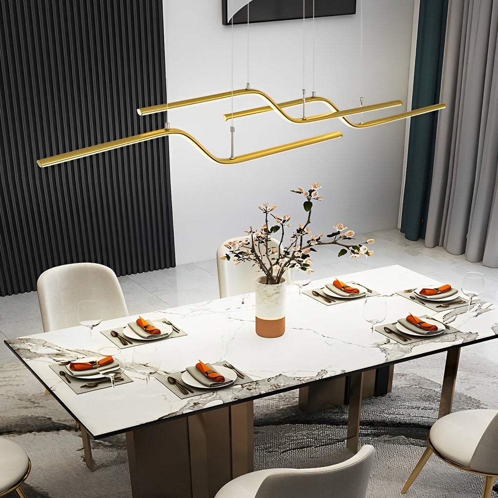 Z Shape Lines Smart Stepless Dimming with Remote Nordic Chandelier Design