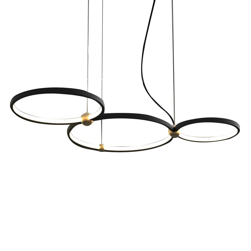 Circular Combination Creative Art Metal Black Post-Modern Chandelier Design