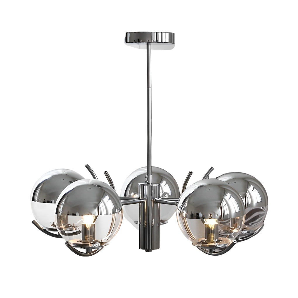 4/5 Lights Glass Globe Ball Electroplating Iron Nordic Chandelier Light Design