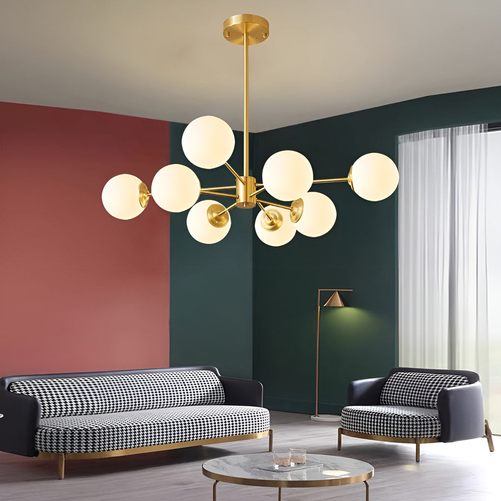 6 Lights Three Step Dimming LED Nordic Chandelier Kitchen Island Lighting Design