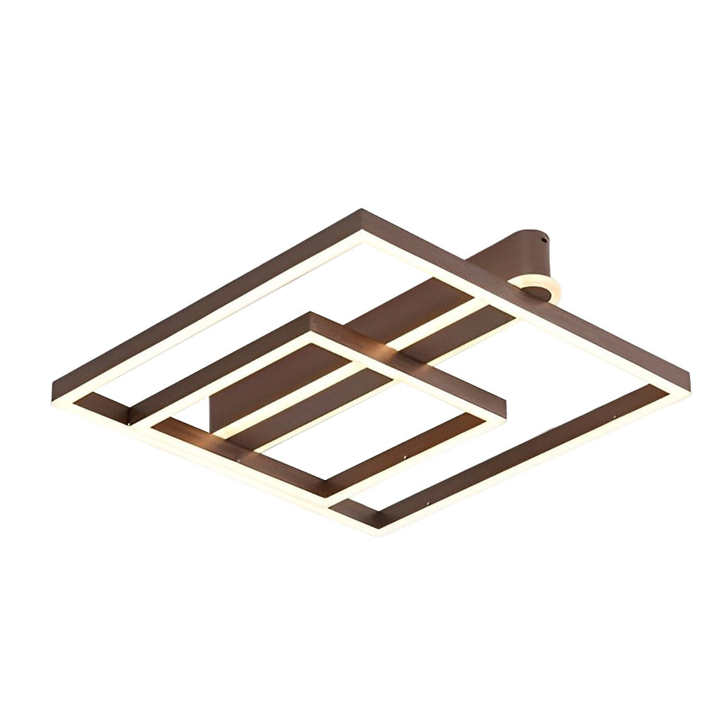 Square Double Frame Metal Aluminum Creative LED Nordic Ceiling Lighting Fixture