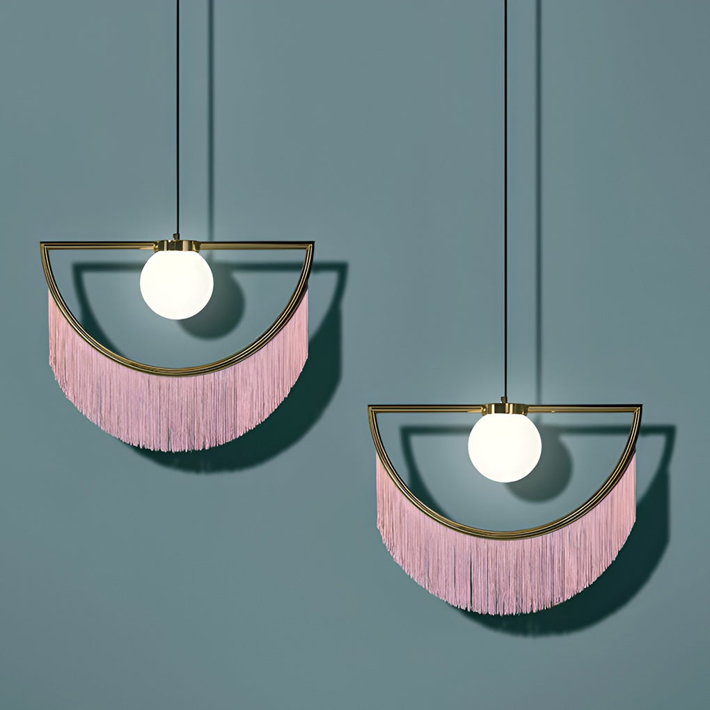 Pink Tassels Creative LED Nordic Chandelier Pendant Light Hanging Light Fixture