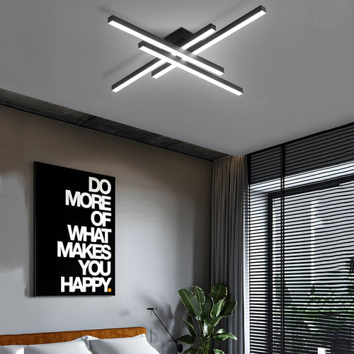 4 - Light Modern Linear Parallax Ceiling Lamp LED Flush Mount Ceiling Light