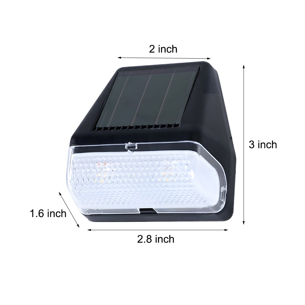 4 Pcs Dusk - to - Dawn Sensor Step Lights Outdoor Warm White LED Solar Stair Lighting
