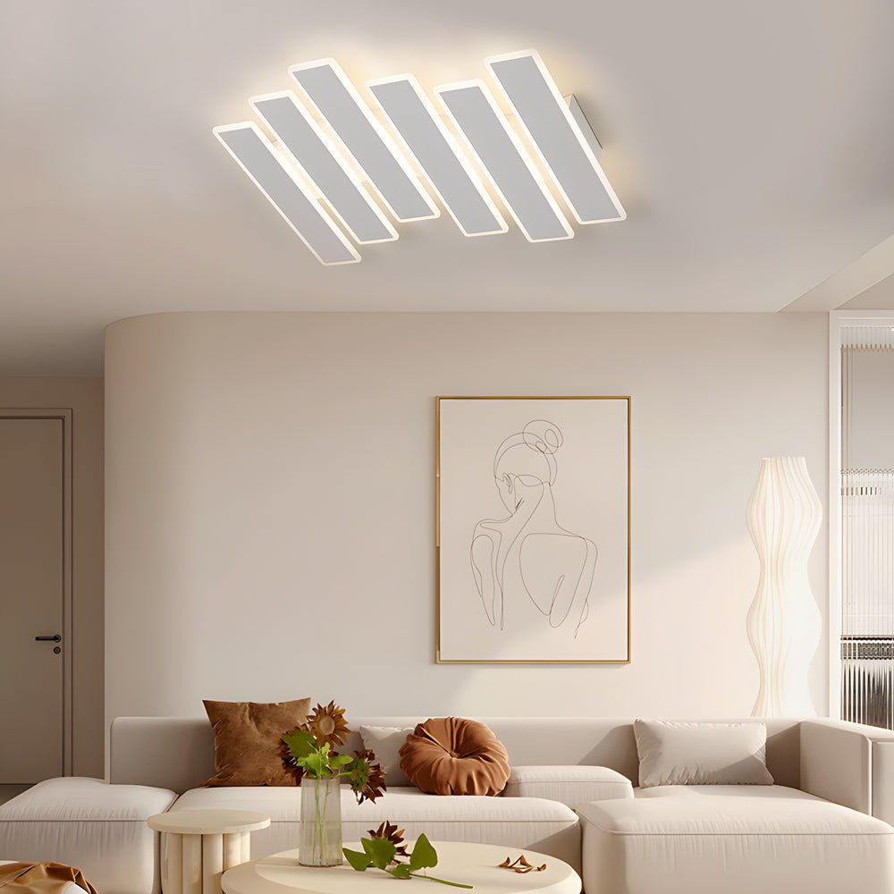 4/6 - Lights White Metal Line Dimmable LED Ceiling Light